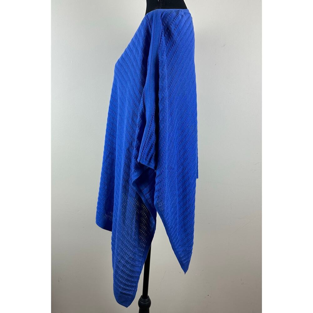 Talbots Asymmetrical Poncho Knit Top Womens M/L Blue NWT Swim Coverup Coastal - Picture 5 of 10